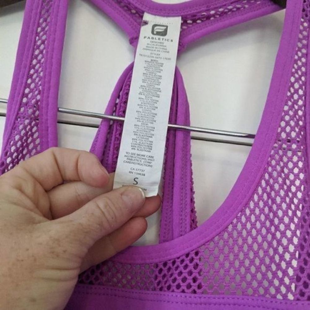 Fabletics Sol Purple Mesh Drape Tank Top Small - Picture 3 of 7